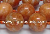 CCA457 15.5 inches 18mm round orange calcite gemstone beads