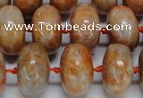 CCA460 15.5 inches 10*16mm rondelle orange calcite gemstone beads