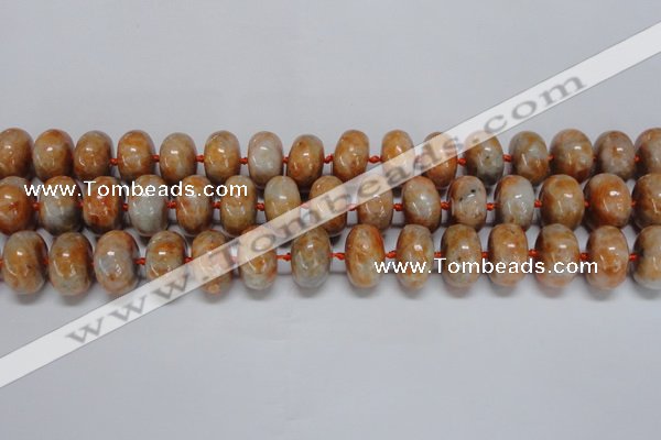 CCA460 15.5 inches 10*16mm rondelle orange calcite gemstone beads