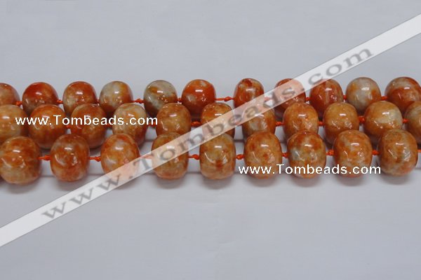 CCA461 15.5 inches 15*20mm rondelle orange calcite gemstone beads