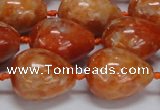 CCA463 15.5 inches 15*20mm teardrop orange calcite gemstone beads