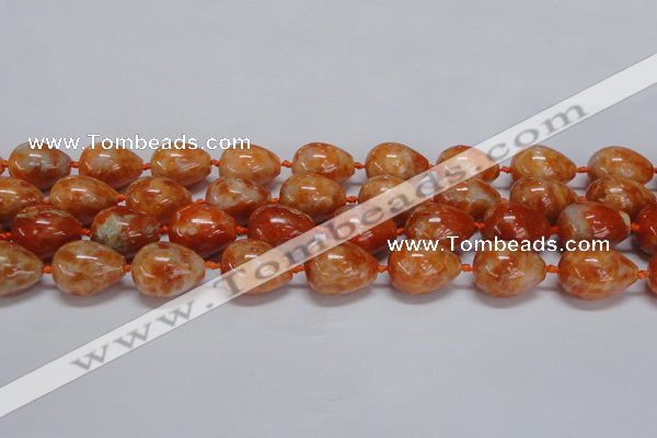 CCA463 15.5 inches 15*20mm teardrop orange calcite gemstone beads