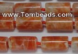 CCA465 15.5 inches 8*16mm tube orange calcite gemstone beads