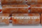 CCA466 15.5 inches 12*30mm tube orange calcite gemstone beads