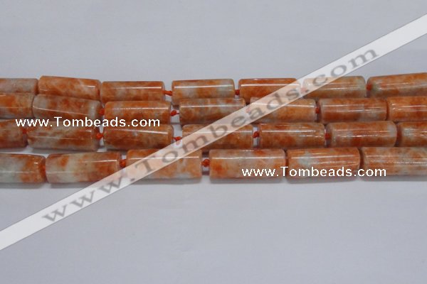 CCA466 15.5 inches 12*30mm tube orange calcite gemstone beads