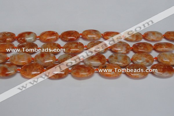 CCA483 15.5 inches 15*20mm oval orange calcite gemstone beads