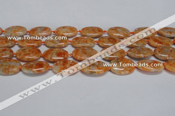 CCA484 15.5 inches 18*25mm oval orange calcite gemstone beads