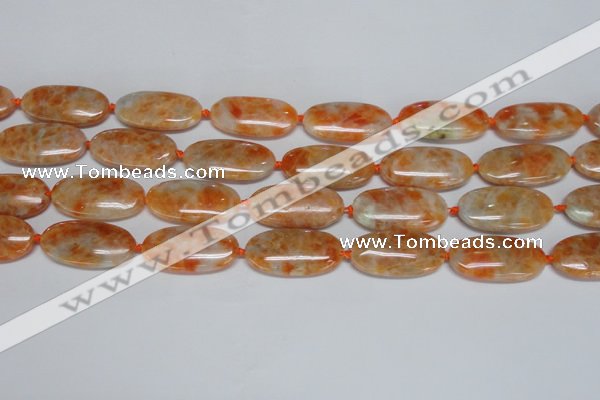 CCA485 15.5 inches 15*30mm oval orange calcite gemstone beads