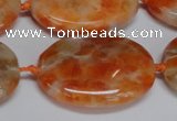 CCA486 15.5 inches 22*30mm oval orange calcite gemstone beads