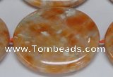 CCA488 15.5 inches 32*37mm oval orange calcite gemstone beads