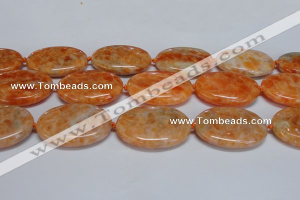 CCA489 15.5 inches 30*40mm oval orange calcite gemstone beads