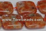 CCA493 15.5 inches 20mm square orange calcite gemstone beads