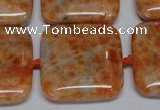 CCA494 15.5 inches 25mm square orange calcite gemstone beads