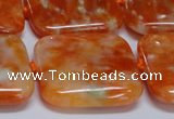 CCA495 15.5 inches 30mm square orange calcite gemstone beads