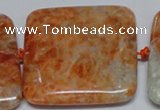 CCA497 15.5 inches 40mm square orange calcite gemstone beads