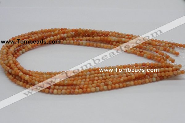 CCA50 15.5 inches 4mm round orange calcite gemstone beads wholesale