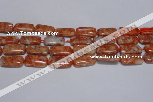 CCA500 15.5 inches 15*30mm rectangle orange calcite gemstone beads