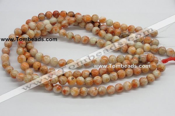 CCA52 15.5 inches 10mm round orange calcite gemstone beads wholesale