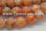 CCA53 15.5 inches 12mm round orange calcite gemstone beads wholesale