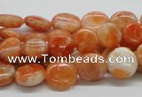 CCA54 15.5 inches 12mm flat round orange calcite gemstone beads