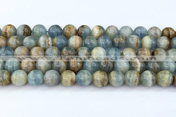 CCA548 15 inches 10.5mm - 11mm round blue calcite beads