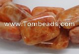 CCA59 15.5 inches 18*25mm rectangle orange calcite gemstone beads