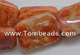 CCA60 15.5 inches 22*30mm rectangle orange calcite gemstone beads