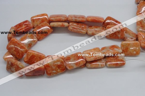 CCA60 15.5 inches 22*30mm rectangle orange calcite gemstone beads