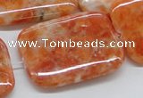 CCA61 15.5 inches 30*40mm rectangle orange calcite gemstone beads