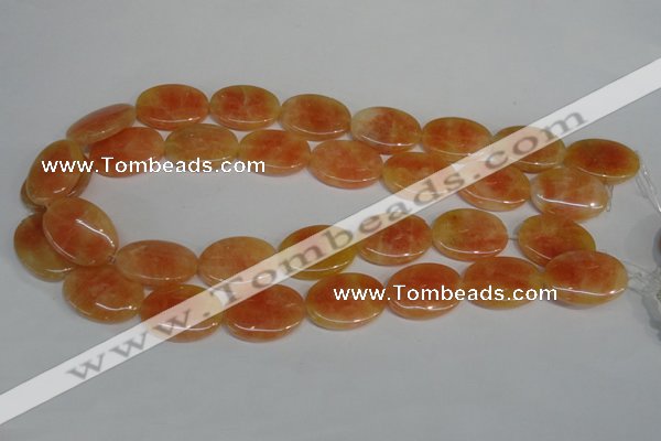 CCA66 15.5 inches 18*25mm oval orange calcite gemstone beads