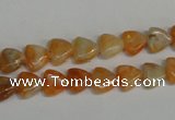 CCA68 15.5 inches 8*8mm triangle orange calcite gemstone beads