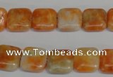 CCA72 15.5 inches 12*12mm square orange calcite gemstone beads