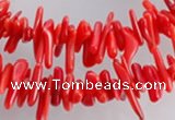 CCB02 15.5 inch 2*8mm irregular branch red coral beads Wholesale