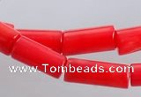 CCB05 15.5 inches 5*10mm column shape red coral beads Wholesale