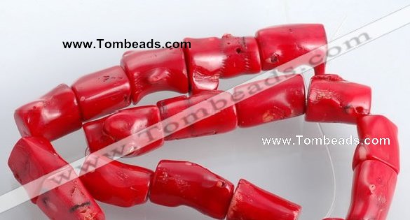 CCB06 15.5 inches 15*20mm irregular red coral beads Wholesale