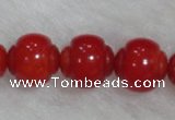 CCB08 15.5 inches 6*7mm lantern shape red coral beads Wholesale