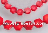 CCB10 5pcs 15.5 inches 9mm & 12mm hexagon red coral beads Wholesale