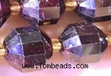 CCB1012 15 inches 9*10mm faceted red garnet beads