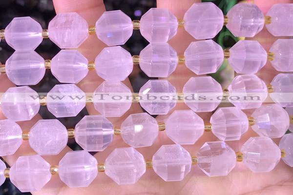 CCB1020 15 inches 11*12mm faceted rose quartz beads