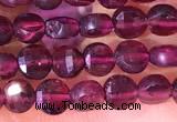 CCB1046 15 inches 4mm faceted coin red garnet beads