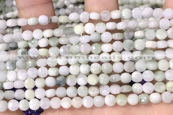 CCB1047 15 inches 4mm faceted coin jade beads