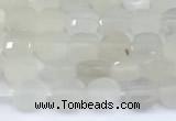 CCB1131 15 inches 4mm faceted coin white moonstone beads