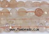 CCB1140 15 inches 4mm faceted coin strawberry quartz beads