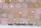 CCB1143 15 inches 4mm faceted coin morganite beads
