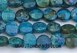 CCB1154 15 inches 4mm faceted coin turquoise beads
