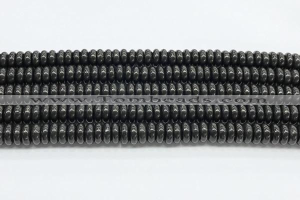 CCB1196 15 inches 4.5*10mm rondelle shungite gemstone beads
