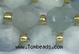 CCB1240 15 inches 7*8mm faceted aquamarine gemstone beads