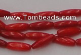 CCB131 15.5 inches 3*9mm rice red coral beads strand wholesale