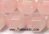 CCB1317 15 inches 9mm - 10mm faceted rose quartz turquoise beads