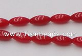 CCB132 15.5 inches 4*7mm rice red coral beads strand wholesale